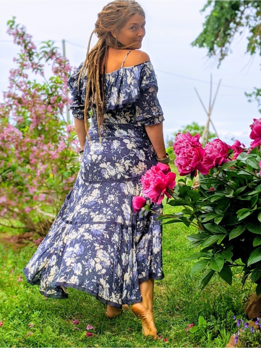 Ralph Lauren Denim supply western Boho Off-Shoulder Floral Maxi Dress